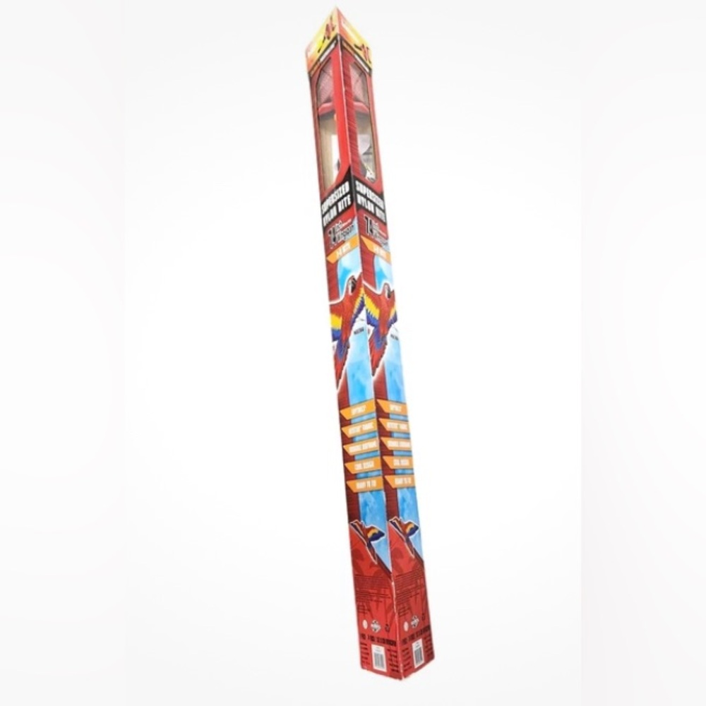 3D macaw nylon kite 6ft wingspan durable airframe hitex fabric included line
